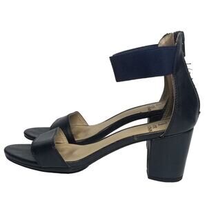 White Mountain Women's Elinie Heeled Sandals - Navy Blue, Size 7